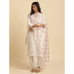 W Floral Printed Organza Dupatta-picture-27