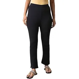 w for woman Black Knitted Women's Straight Pants-picture-22