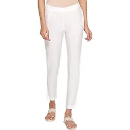 w for woman W for Women’s Solid Plain Straight Cotton Slim Pant-picture-30