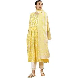 w for woman W Women White Floral Print Kota Fiber Dupatta_24FEW82153-123286-picture-22