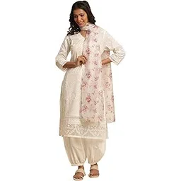 w for woman W Women White Floral Print Organza Dupatta-picture-39