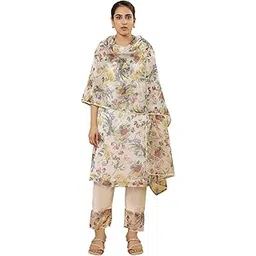 w for woman W Women White Floral Print Organza Dupatta_24FEW82245-123296-picture-38
