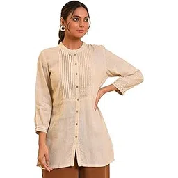 w for woman Women's Cotton Solid Regular Fit Top-picture-11