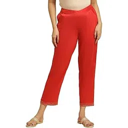 w for woman Women's High Rise W Straight Pants | Trousers-picture-33