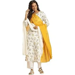 w for woman Women's Mustard Solid Voile Dupatta_23AUW82136-218070_Free Size_WFS-picture-21