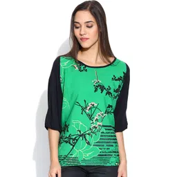 W Green & Black Printed Top-image-14
