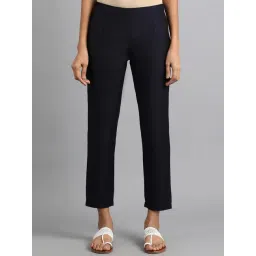 W Navy Mid Rise Trousers-picture-26