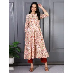 W Off White Cotton Relaxed Fit Floral Print Kurta-picture-45