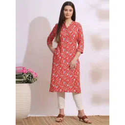 W Orange Regular Fit Printed Kurta-picture-47