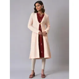 W Peach Self Pattern Cardigan-picture-30