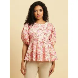 W Pink Cotton Printed Top-picture-45