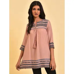 W Pink Embroidered Tunic image 1