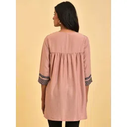 W Pink Embroidered Tunic image 2