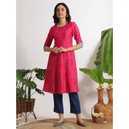 W Pink Printed Kurtas-picture-30