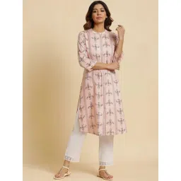 W Pink Printed Straight Kurta-picture-40