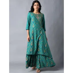 W Teal Green Floral Print Jumpsuit-picture-44