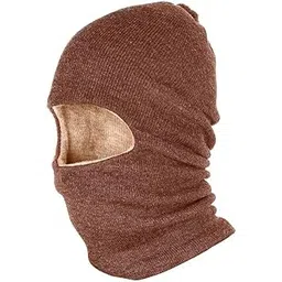W+ Unisex Winter Woolen Monkey Cap (Brown)-picture-29