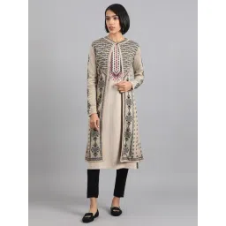 W Beige Self Pattern Shrug-picture-35