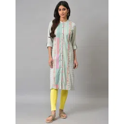 W Blue Printed Straight Kurta-picture-37