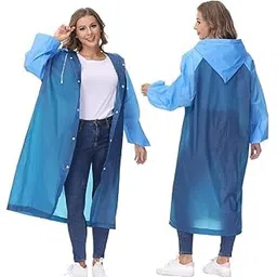 w+ EVA Waterproof Rain Coat Hooded Universal Outdoor Water Resistant Portable Suit for Men Women Boys and Girls (Blue)-picture-12