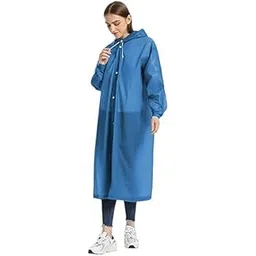 w+ EVA Waterproof Rain Coat Hooded Universal Outdoor Water Resistant Portable Suit for Men Women Boys and Girls (Blue31)-picture-13