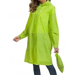 w+ EVA Waterproof Rain Coat Hooded Universal Outdoor Water Resistant Portable Suit for Men Women Boys & Girls (Green)-picture-10