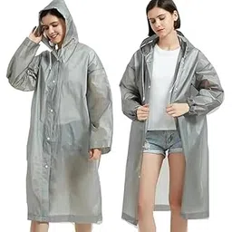 w+ EVA Waterproof Rain Coat Hooded Universal Outdoor Water Resistant Portable Suit for Men Women Boys and Girls (Grey31)-picture-15