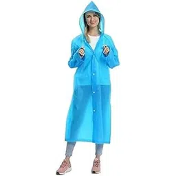 w+ EVA Waterproof Rain Coat Hooded Universal Outdoor Water Resistant Portable Suit for Men Women Boys and Girls (Skyblue)-picture-19