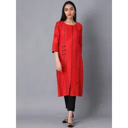 W Geometric Print Cotton Blend Straight Kurta-picture-27