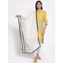 W White & Green Printed Viscose Rayon Dupatta-image-31