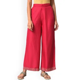 W Women Ethnic Printed Mid-Rise Straight Palazzos-picture-20