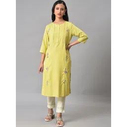 W Women Floral Embroidered Gotta Patti Kurta-picture-24