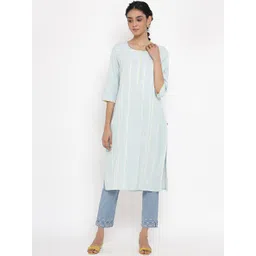 W Women Geometric Print Straight Kurta-picture-23