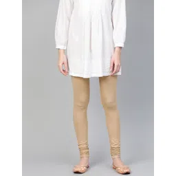 W Women Golden Shimmer Effect Churidar Leggings-picture-25