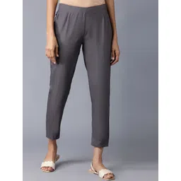 W Women Grey Slim Fit Trousers-picture-32