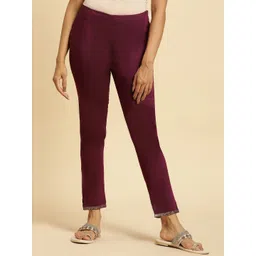 W Women Mid Rise Slim Fit Trousers-picture-41