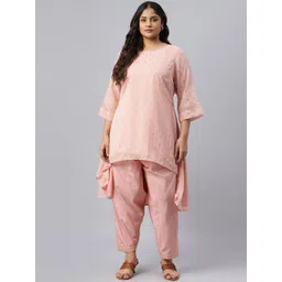 W Women Pink Ethnic Motifs Printed Kurta with Salwar-picture-35