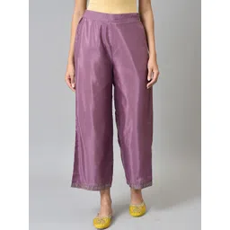 W Women Pink Solid Trousers-picture-25