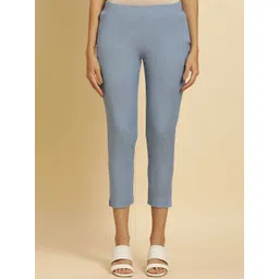 W Women Slim Fit Mid-Rise Cotton Cigarette Trousers-picture-38