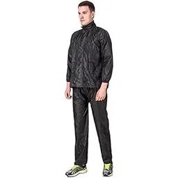 w+ Women's Black Solid Raincoat|Rainsuit|Barsaati with top, Bottom, Cap and Cover-picture-46