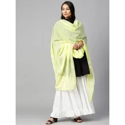 W Yellow & Off-White Printed Dupatta-picture-11