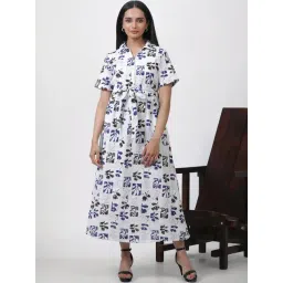 W White Cotton Printed Maxi Dress-picture-37