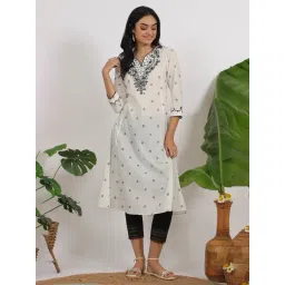 W White Embroidered Kurtas-picture-34