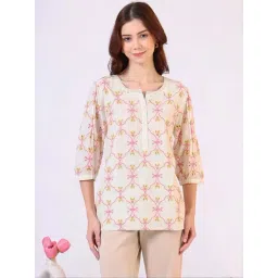 W White Embroidered Kurti-picture-33