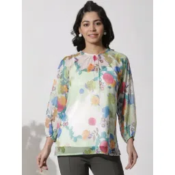 W White Floral Print Top-picture-15