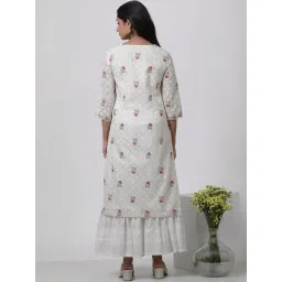 W White Organza Printed Straight Kurta image 2