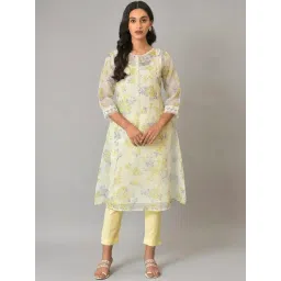 W White Printed A Line Kurta-picture-34