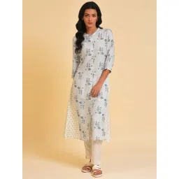 W White Printed A Line Kurta-picture-31