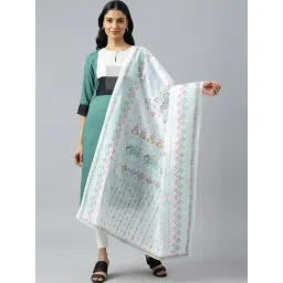 W White Printed Dupatta-picture-16