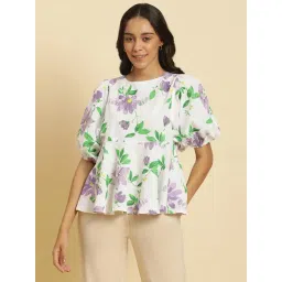 W White Printed Top-image-34
